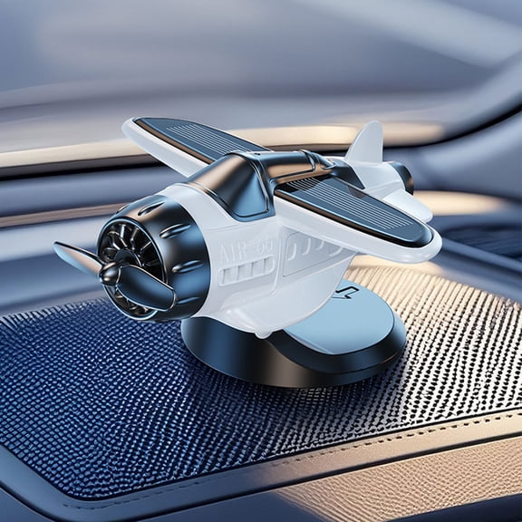 CQCYD Solar Powered Rotating Airplane Dashboard Ornament, Sunlight Activated Car Decoration Model, No Battery Required, Unique Auto Interior Accessory for Cars Trucks and Office Desk Display