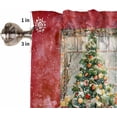 thumbnail image 3 of Christmas Red Kitchen Curtains and Valances Set, Rod Pocket Curtains Tier Farmhouse Window Curtains 36 Inch Length, Xmas Green Pine Tree Ball Snowflake 3 Piece Kitchen Curtains Set, 3 of 6