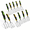 Yellow, Green-3-tine Prong Fork, variant on 12 Hand Rakes Garden Tool Mini Heavy Duty Cultivator 11 Inch Small Rake Gardening Tiller With Handle For Digging Weeding Loose Soi