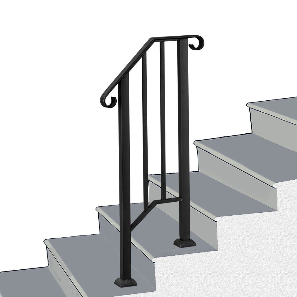 Adjustable Handrail, Handrail Picket, Fits 1 or 2 Steps Mattle Wrought Iron Handrail Stair Rail