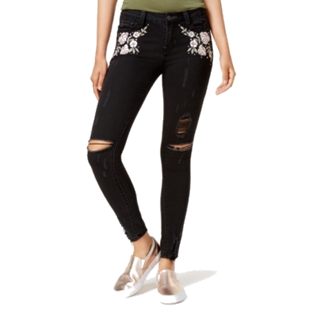 Vanilla Star Juniors Floral-Embroidered Sk Blackborn 0
