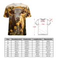 thumbnail image 2 of Farmhouse Highland Cow Funny Cattle And Flower Womens Tops Women's Fashion Casual Short Sleeve Flower Print Round Neck Pullover Top Blouse, 2 of 6