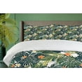thumbnail image 3 of Ambesonne Floral Duvet Cover Set, Botanic Tropic Leaves, 2-Calking, Green and White, 3 of 6