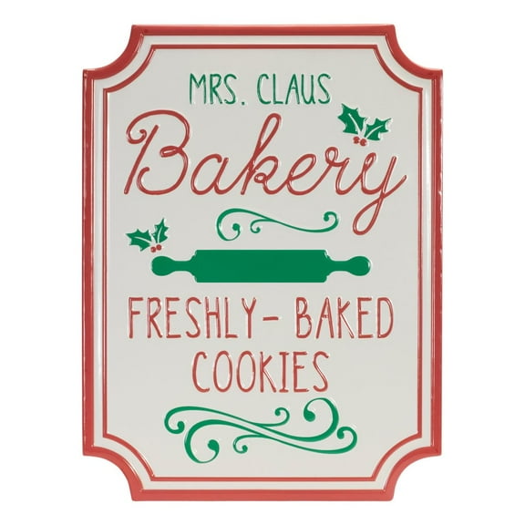 Melrose International LLC Mrs. Claus Bakery Sign 12"L x 16"H Metal
