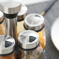 thumbnail image 3 of Juego de estante de especias giratorio con botellas de vidrio para condimentos | Organizador de cocina de 6 piezas | Color Negro | Frascos transparentes para una fácil visualización | Ahorro de, 3 of 5