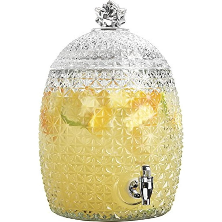 Pineapple-Shaped Glass Beverage Dispenser