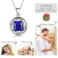 thumbnail image 3 of Beautlace 925 Sterling Silver Birthstone Necklace,Round Pendant CZ Birth Stone Jewelry for Women, 3 of 9