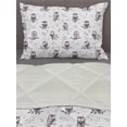 thumbnail image 3 of Owl Comforter & Sham Bedding Set, Cartoon Style Illustration of Birds on the Branches Mysterious Woods Print, 3 pcs Duvet Set Microfiber Filling Quilt, 5 Sizes, Eggplant and White, by Ambesonne, 3 of 4