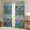 thumbnail image 2 of jejeloiu Leopard Print Curtains Pack of 2 (42x84 Each),Abstract Cheetah Pattern Curtains Blackout,Colorful Aesthetic Bedroom Curtains For Men Women,Breathable Home Decor, 2 of 6