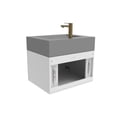 thumbnail image 4 of Castello USA Nile 24" White Wood Floating Vanity with Gray Top and Gold Trim, 4 of 10
