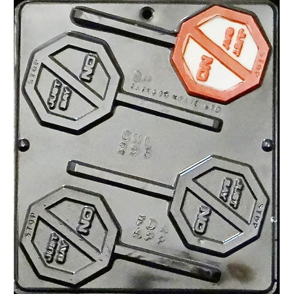 293 STOP "Just Say No" Lollipop Chocolate Candy Mold