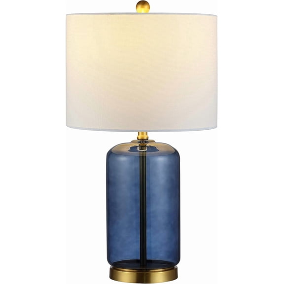 Lighting Collection ,Blue Glass 26-Inch Table Lamp, LED Bulb Included, Bedroom Living Room Home Office Nightstand Desk (TBL4283B)
