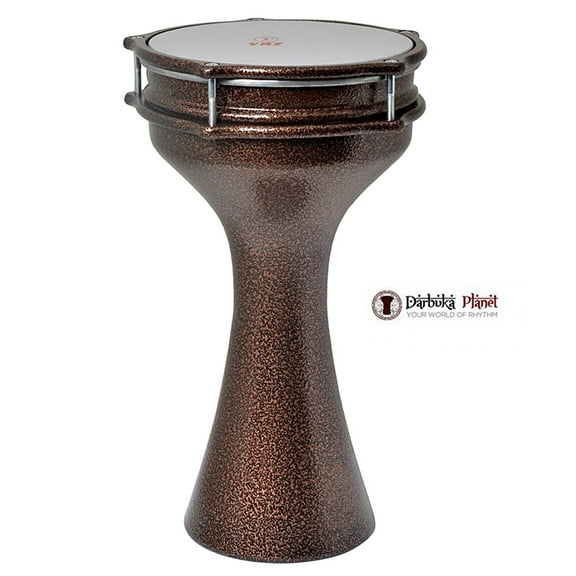 Zaza Percussion 16'' Turkish Aluminum - Red Copper Darbuka Doumbek, Synthetic Head
