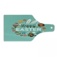 thumbnail image 1 of Easter Cutting Board, Spring Holiday Pattern with Ornate Eggs Blossoming Flowers Bunny Ears Hand Lettering, Tempered Glass Cutting and Serving Board, Wine Bottle Shape, Multicolor, by Ambesonne, 1 of 1