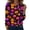 Multicolor, variant on Women’s Daily Fall Relaxed Casual Blouses, Halloween Crew Neck Long Sleeve Shirts with Halloween Pattern Funny simple loose oversized holiday gathering apparel Black 3XL