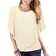 thumbnail image 1 of Sunloudy Blusas de gasa fluidas para mujer, blusas de cuello redondo sueltas de color sólido informales de doble capa Sunloudy moda, 1 of 6