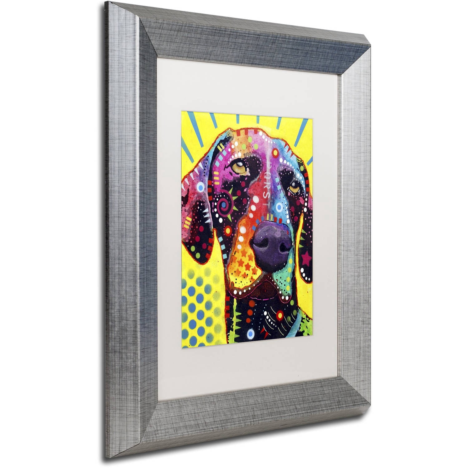 Trademark Fine Art "German Short Hair Pointer" Canvas Art by Dean Russo, White Matte, Silver Frame