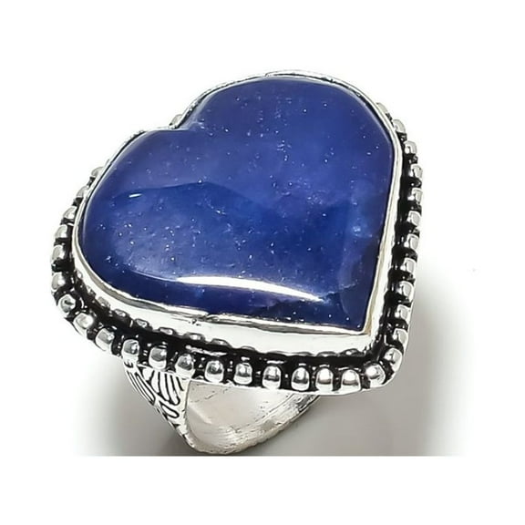 Natural Lapis Lazuli Gemstone Handmade 925 Sterling Silver Ring Size 8