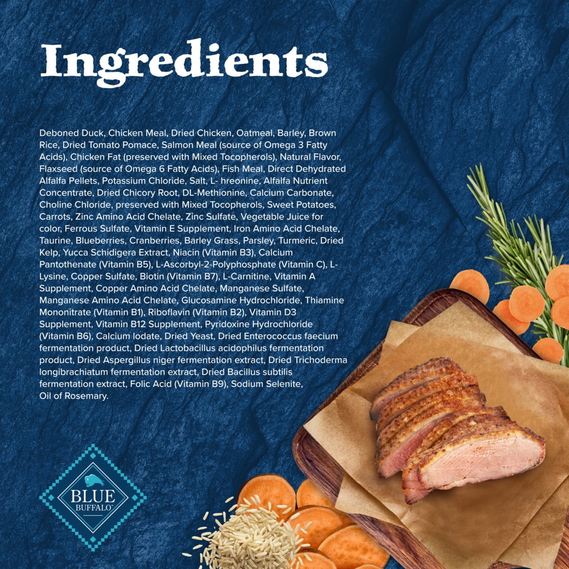 Blue Buffalo Wilderness Natural High-Protein Dry Food for Adult Dogs, Duck, 13-lb bag.