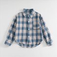 thumbnail image 2 of 2-3T Toddler Boys Long Sleeve Plaid Dress Shirts Button Up School Uniform Kids Spring Fall Clothes Tops for 3M-11T Infant Baby to Tween, 2 of 6