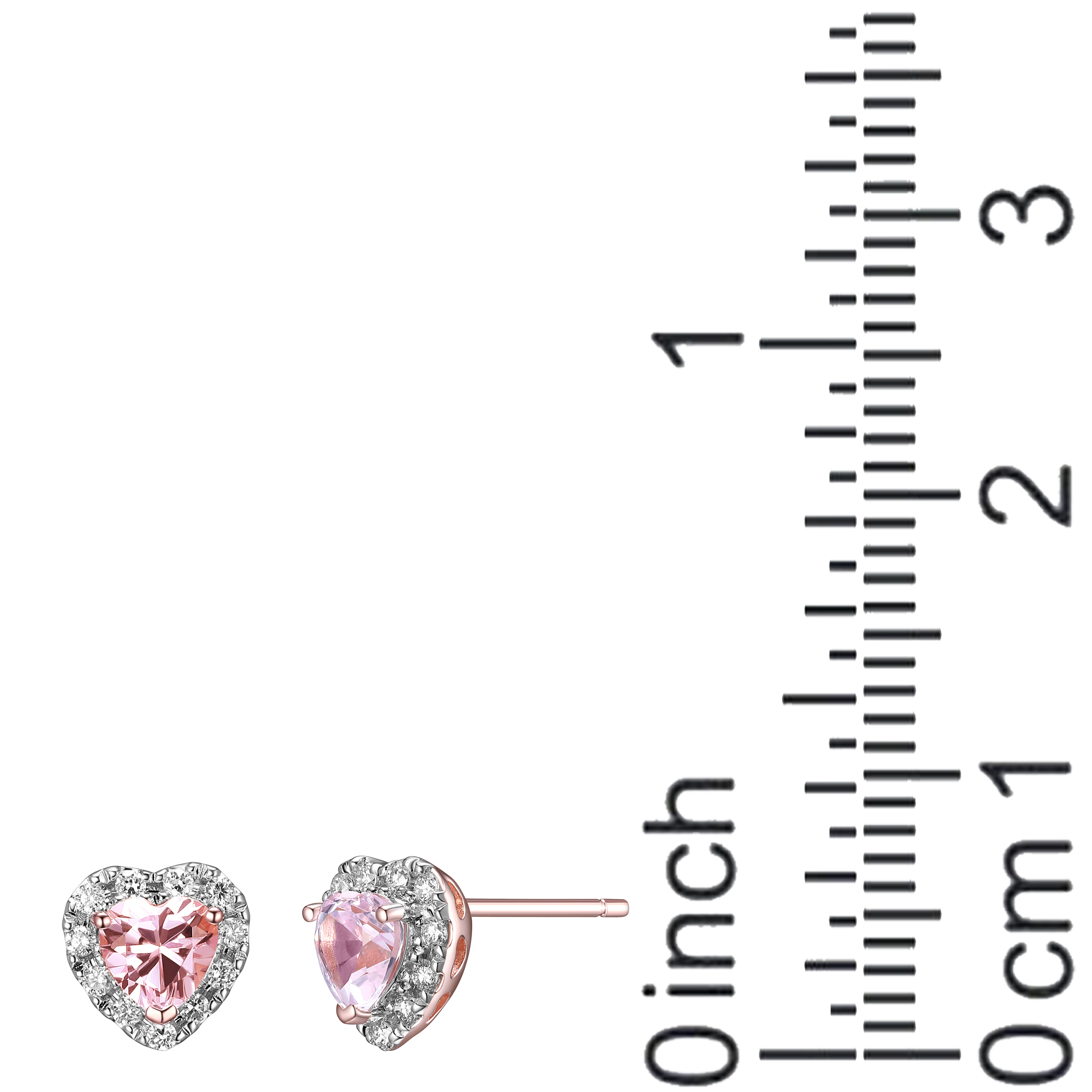 Forever Facets Lab Grown Diamond and Created Pink Sapphire Sterling Silver Earrings, Adult Female