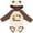 Natural & Brown w Ears, variant on Inktastic 1st Birthday with Ghost and Bats Halloween Boys or Girls Long Sleeve Baby Bodysuit