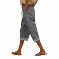 thumbnail image 2 of YOZGXEG Wide Leg Pants Women Women Summer Wide Leg Linen Pants Elastic Waist High Waisted Casual Beach Trousers Gray S-3Xl, 2 of 7