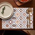 thumbnail image 4 of Rustic Bohemian Flax Table Placemats Set of 6, 12x18 Inch Washable Vintage Tribal Patterns, Artistic Decor for Nordic Kitchen or Farmhouse Dining Room, 4 of 5