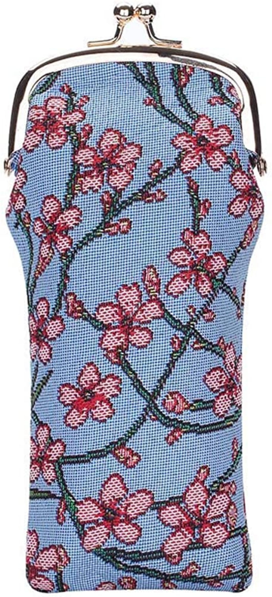 JuIShareE Tapestry Glasses Case for Women Eyeglass Case with Blossom