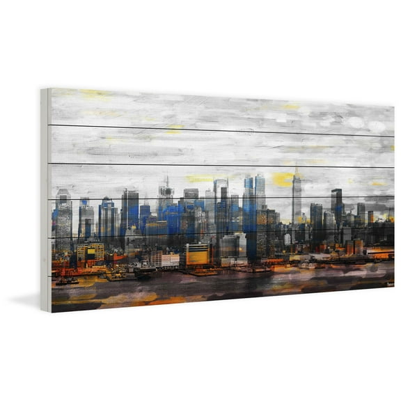 Parvez Taj New York Colors White Wood Wall Art