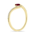 thumbnail image 2 of SZUL Women's 1/4 Carat TW Ruby and Diamond V Shape Ring in 10K Yellow Gold, 2 of 6