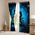 thumbnail image 4 of Feelyou Motorcycle Dirt Bike Black Out Curtains, Extreme Speed Sport Curtains Pack of 2 (42x63 Each), Neon Cyan Honeycomb Bedroom Curtains, Living Room Curtains Decor, 4 of 7