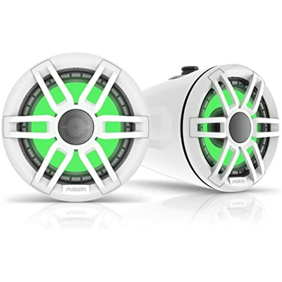 Fusion XS-FLT652SPW XS Series 6.5" Marine Wake Tower Speakers with RGB LED Lighting - White