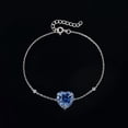 thumbnail image 4 of Jewelrypalace Heart Bowknot Love 4.1ct Heart Cut Light Blue Cubic Zirconia Adjustable Bracelet 925 Sterling Silver, 4 of 6