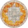 thumbnail image 4 of Unique Loom Violino Rosso Rug Orange/Beige 4' 1" Round Border Contemporary Perfect For Dining Room Entryway Bed Room, 4 of 7