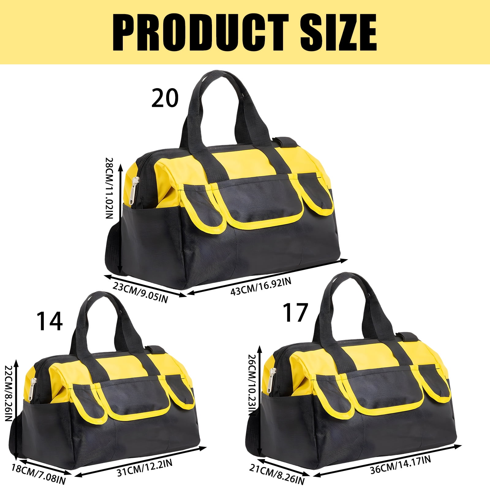 Multifunctional Tool Bag with Comfortable Shoulder Strap Heavy Duty Canvas Tool Bag Ample Space for Easy Carrying & Use