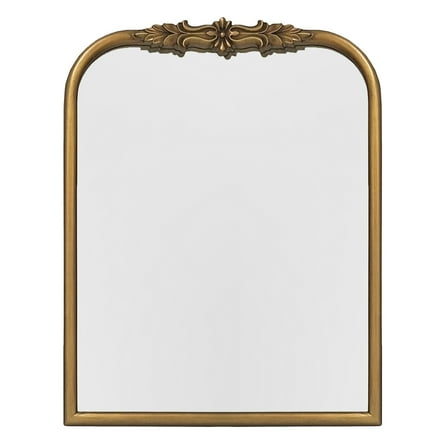 My Texas House Ornate Gold Floral Carved Wood Framed Mirror 23x29.5