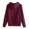 thumbnail image 5 of Zip Up Hoodie Women Y2K Sweatshirt Casual Long Sleeve Hoodies Oversized Fall Spring Fleece Jacket with Pockets Wine 2XL, 5 of 6