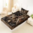 thumbnail image 4 of Castle Fairy Rustic American Flag Twin Sheets 3pcs,Jungle Animal Bear Bedding,Brown Black Tan,1 Fitted Sheet, 1 Flat Sheet and 1 Pillowcase, 4 of 6
