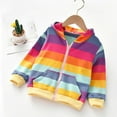 thumbnail image 2 of Sopiago Zip Up Hoodies for Girls Boys Rainbow Jacket Hooded Sweatshirt Fall Winter Kid Long Sleeve Pullover Hot Pink,4-5 Years, 2 of 7