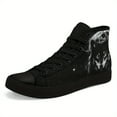 thumbnail image 4 of Coolcustomize Men's High-top Sneakers,Black Wolf & Moon for Galaxy Night Print, Streetwear Casual Shoes with Lace-Up for Walking & Travel, Celestial Design, Street Style, Urban Fashion Enthusiasts, 4 of 11