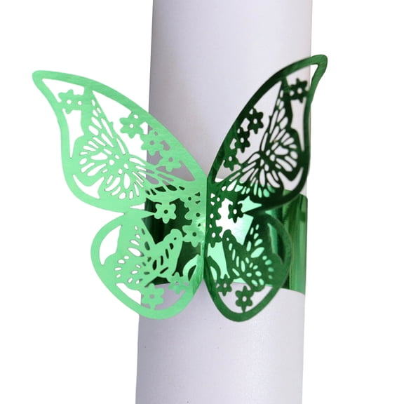 50PCS 3D Butterfly Napkin Rings for Table Settings – Elegant Paper Napkin Holders for Weddings, Dinner Parties, Holidays, and Home Decoration