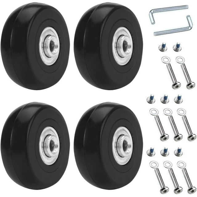 Ruedas de maleta de repuesto universales de 50x18mm para equipaje, 4 piezas, Kit de maleta de Metal de goma para maleta, carrito de mano, cochecito
