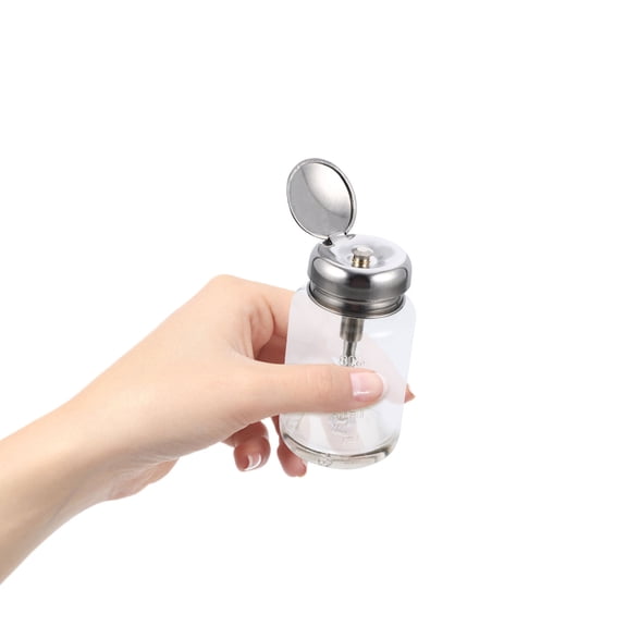 Transparent Glass Pump Bottle for Storage 100ml Portable Leak Proof Cosmetic Liquid Dispenser