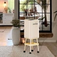 thumbnail image 1 of Bote de Basura Alto con Ruedas Y Diseño Sin Tapa Cubo de Basura Multifuncional con Separación Interna Y Base para Almacenar Objetos Material Moderno P beige con bandeja, 1 of 8