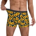 thumbnail image 3 of Men's Boxer Briefs, Fujiman Sunflowers Soft Comfy Mens Underwear Boxer Briefs Breathable With Widen Waist, 3 of 7