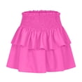 thumbnail image 3 of Women High Waist Skirts Ruffle Double Layered Skirts Trendy Pleated Dress Ruched Fairy Skirt, 3 of 5