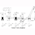 thumbnail image 5 of Solid Brass Roman Bathroom Bathtub Faucet with Hand Shower, Three Lever Handle Deck Mounted Tub Filler, 5 of 5