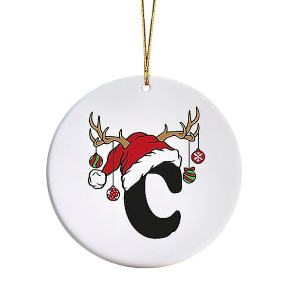 Adorno con nombre y letra, adorno con inicial familiar, adorno personalizado, adorno navideño con nombre familiar, regalo de Navidad