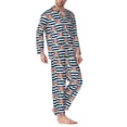 thumbnail image 2 of Salouo Popcorn On Blue Lines Print Button-Front Long Sleeve Pajama Set for Men, Soft 2Pjs Men's Long Sleeve Sleepwear-Large, 2 of 7